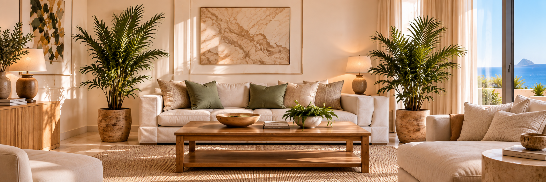 Salón decorado con estilo elegante